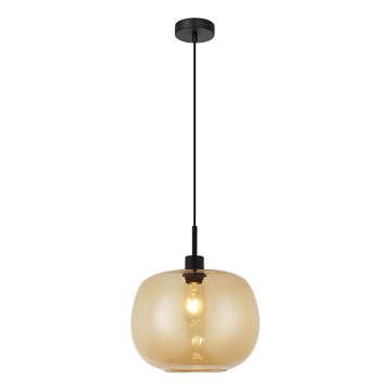 Lustr na lanku ALAN 1xE27/40W/230V kouřová béžová/černá