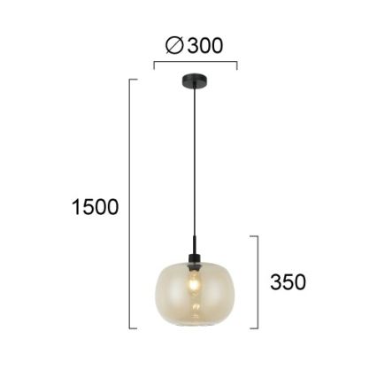 Lustr na lanku ALAN 1xE27/40W/230V kouřová béžová/černá