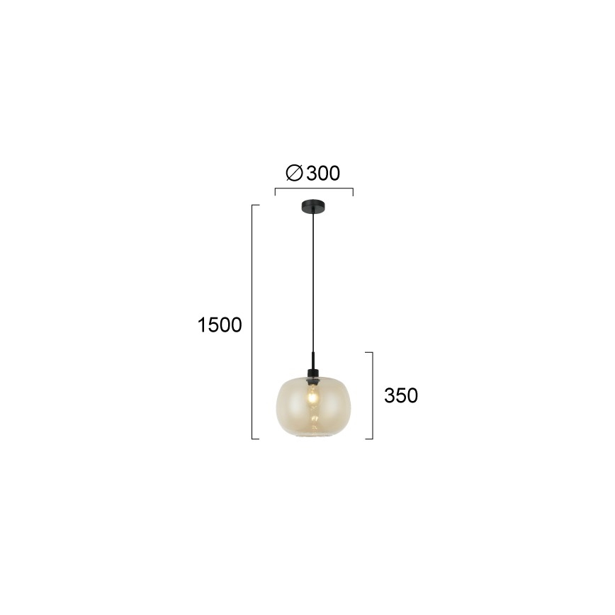 Lustr na lanku ALAN 1xE27/40W/230V kouřová béžová/černá