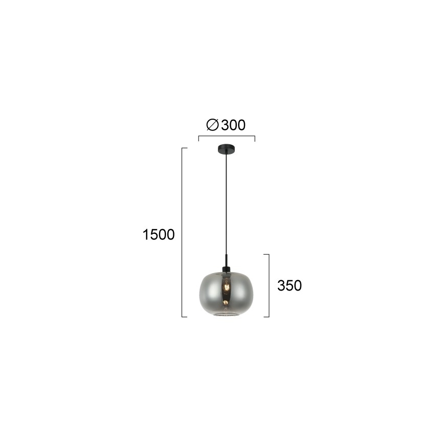 Lustr na lanku ALAN 1xE27/40W/230V kouřová černá