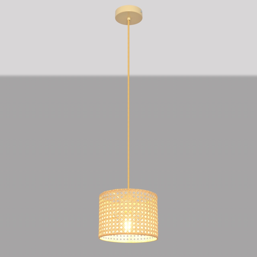Lustr na lanku ALBA 1xE27/15W/230V pr. 20 cm ratan