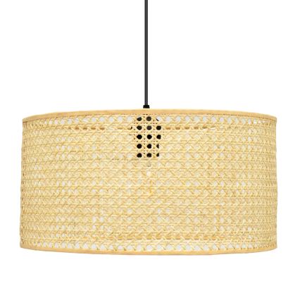 Lustr na lanku ALBA 1xE27/15W/230V pr. 40 cm ratan/černá