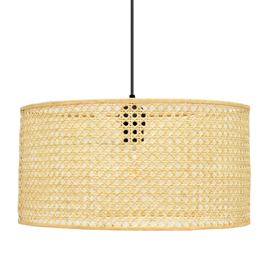 Lustr na lanku ALBA 1xE27/15W/230V pr. 40 cm ratan/černá