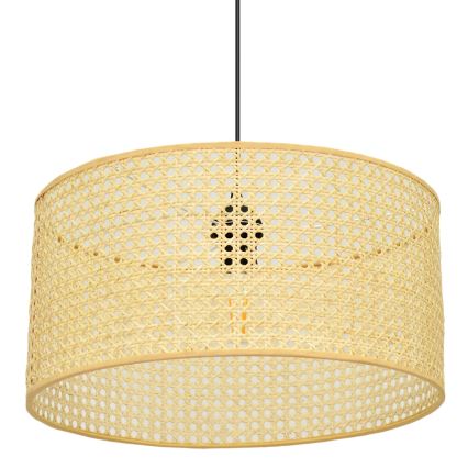Lustr na lanku ALBA 1xE27/15W/230V pr. 40 cm ratan/černá
