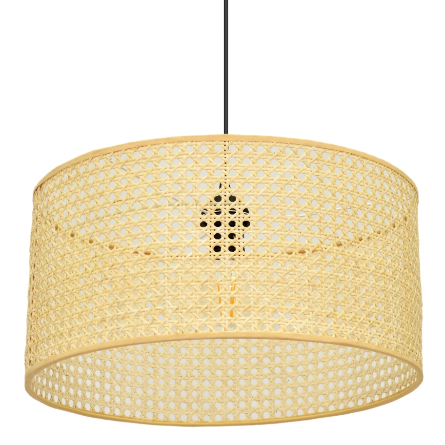 Lustr na lanku ALBA 1xE27/15W/230V pr. 40 cm ratan/černá