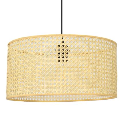 Lustr na lanku ALBA 1xE27/15W/230V pr. 40 cm ratan/černá