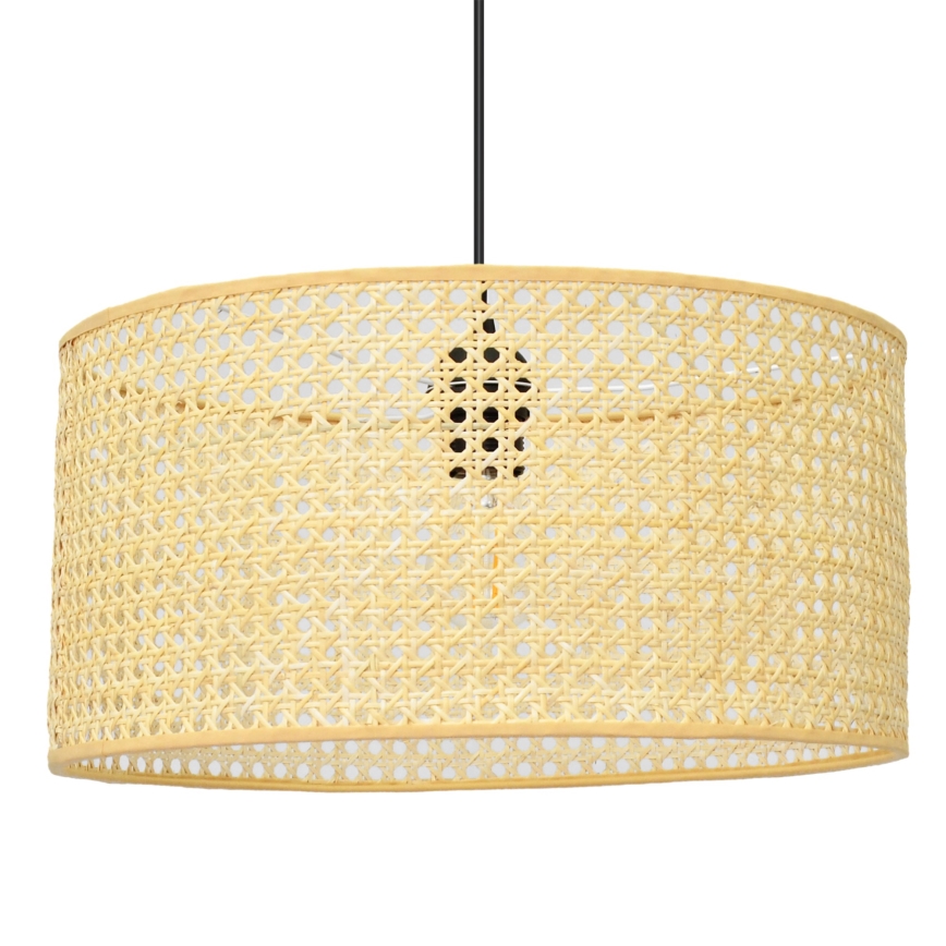 Lustr na lanku ALBA 1xE27/15W/230V pr. 40 cm ratan/černá