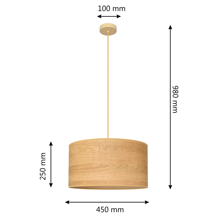 Lustr na lanku ALBA 1xE27/15W/230V pr. 45 cm hnědá