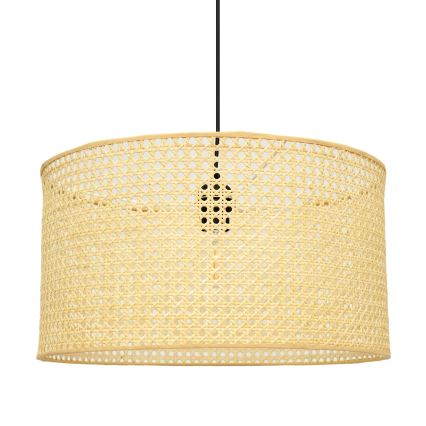 Lustr na lanku ALBA 1xE27/15W/230V pr. 45 cm ratan/černá