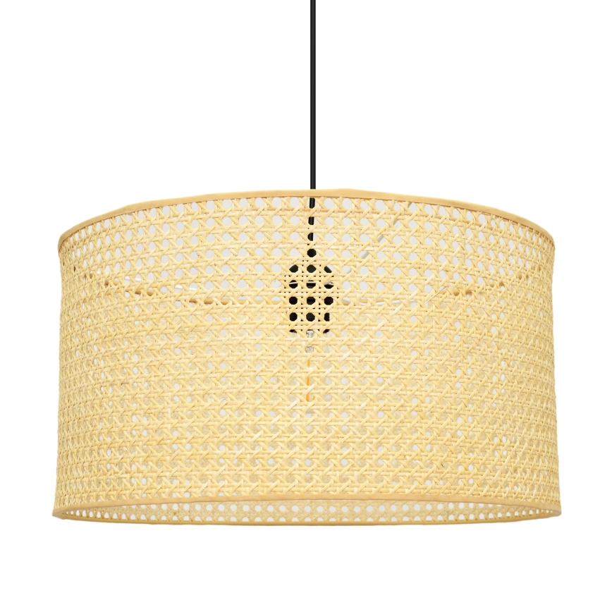 Lustr na lanku ALBA 1xE27/15W/230V pr. 45 cm ratan/černá