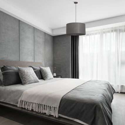 Lustr na lanku ALBA 1xE27/15W/230V pr. 45 cm šedá