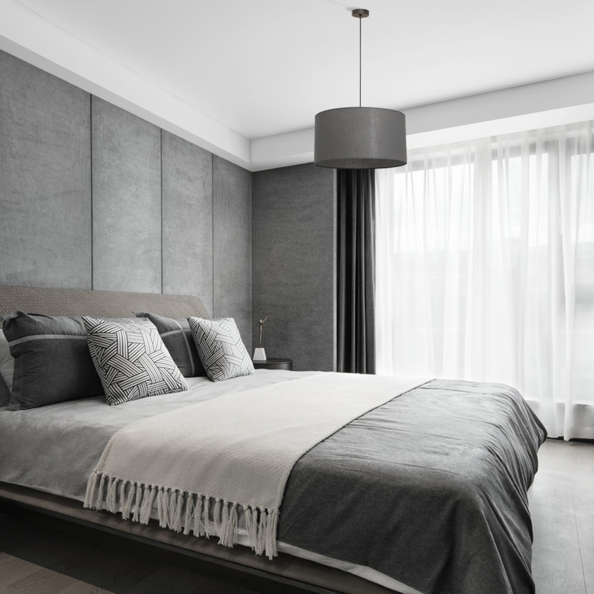 Lustr na lanku ALBA 1xE27/15W/230V pr. 45 cm šedá