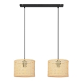 Lustr na lanku ALBA 2xE27/15W/230V ratan/černá