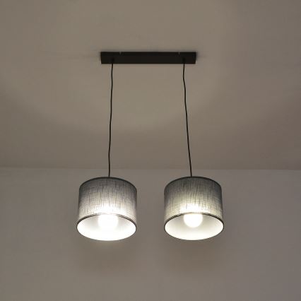 Lustr na lanku ALBA 2xE27/15W/230V šedá