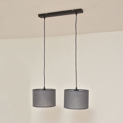 Lustr na lanku ALBA 2xE27/15W/230V šedá