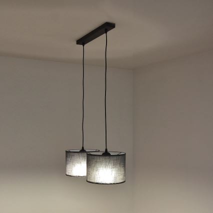 Lustr na lanku ALBA 2xE27/15W/230V šedá