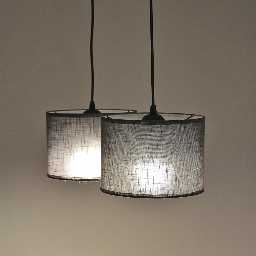 Lustr na lanku ALBA 2xE27/15W/230V šedá