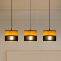 Lustr na lanku ALBA 3xE27/15W/230V černá/hnědá
