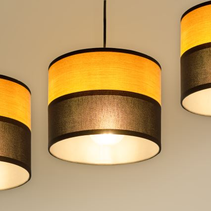 Lustr na lanku ALBA 3xE27/15W/230V černá/hnědá