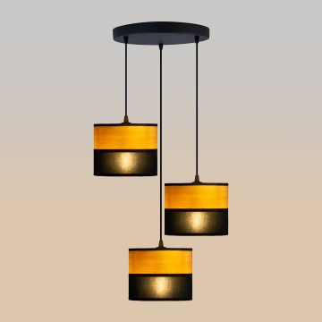 Lustr na lanku ALBA 3xE27/15W/230V pr. 40 cm černá/hnědá