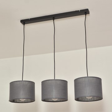 Lustr na lanku ALBA 3xE27/15W/230V šedá
