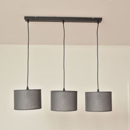 Lustr na lanku ALBA 3xE27/15W/230V šedá