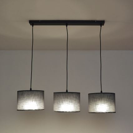 Lustr na lanku ALBA 3xE27/15W/230V šedá