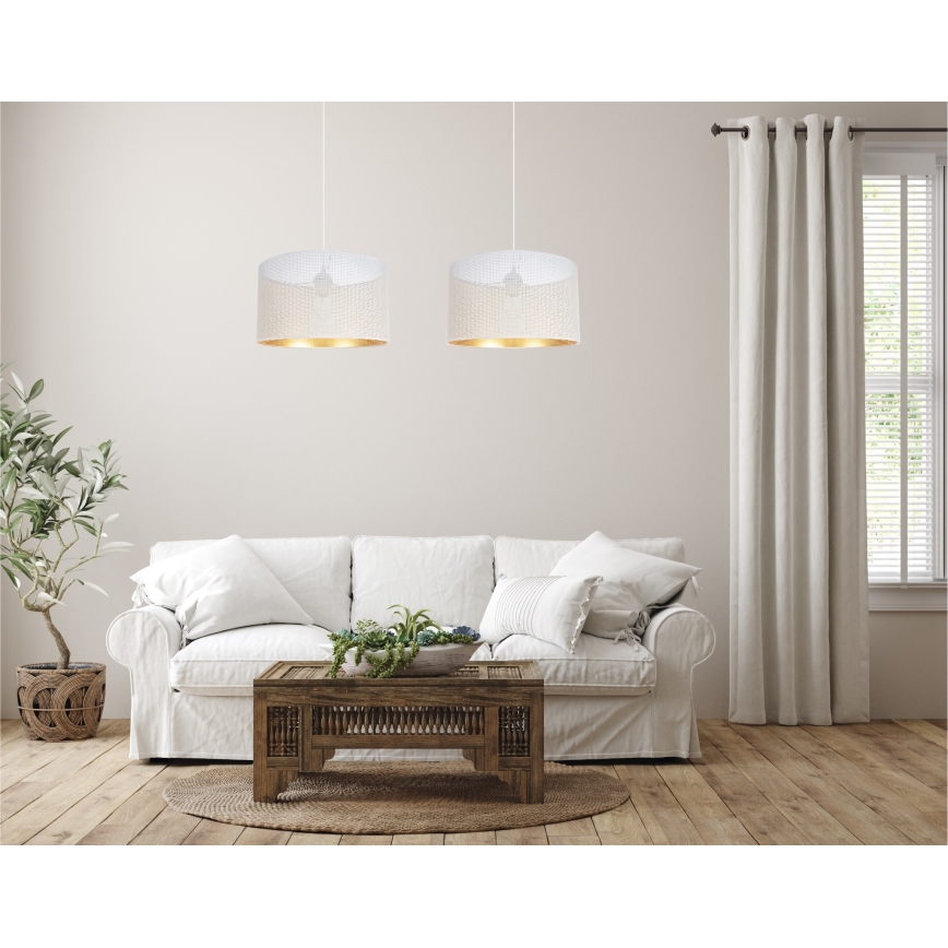 Lustr na lanku ALDO 2xE27/60W/230V bílá