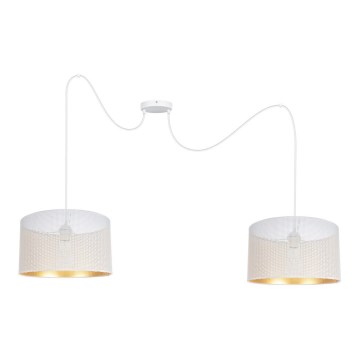 Lustr na lanku ALDO 2xE27/60W/230V pavouk bílá