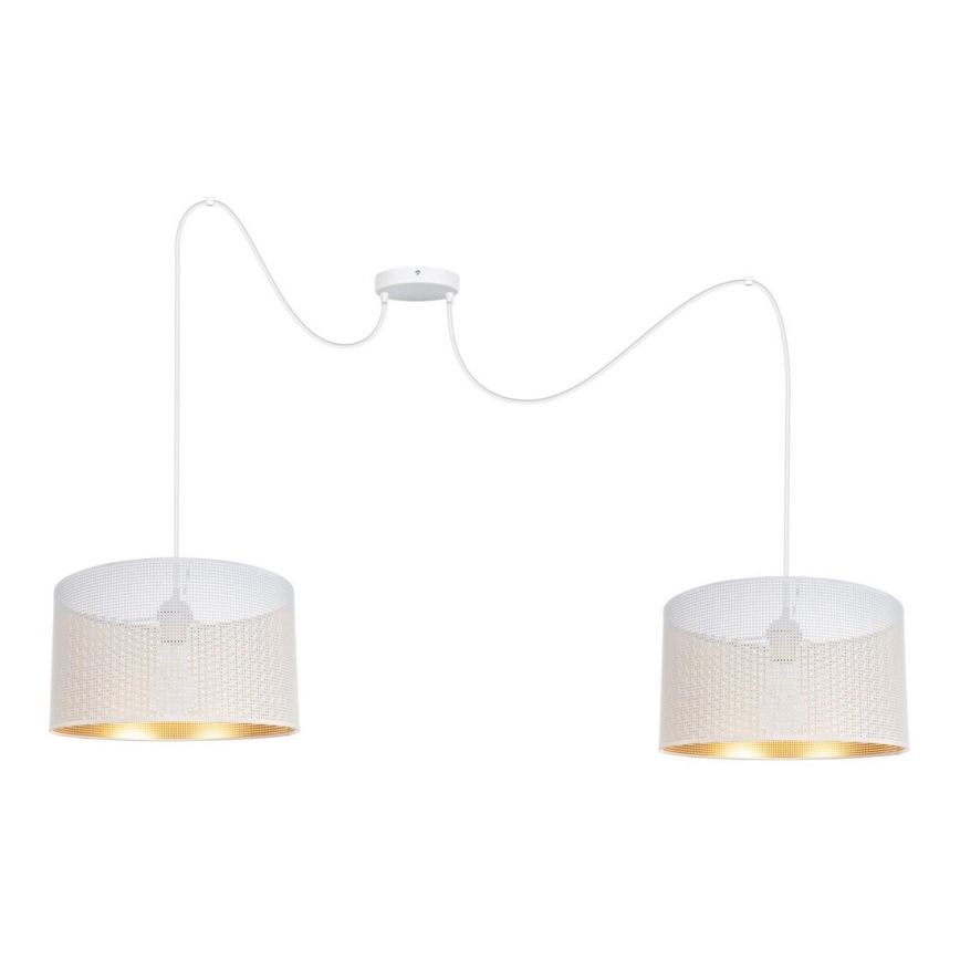 Lustr na lanku ALDO 2xE27/60W/230V pavouk bílá