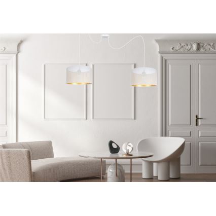 Lustr na lanku ALDO 2xE27/60W/230V pavouk bílá