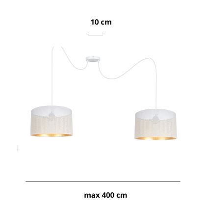 Lustr na lanku ALDO 2xE27/60W/230V pavouk bílá