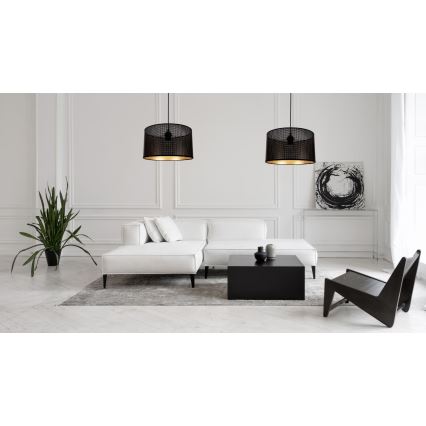 Lustr na lanku ALDO 2xE27/60W/230V pavouk černá