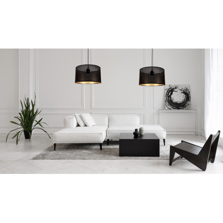 Lustr na lanku ALDO 2xE27/60W/230V pavouk černá