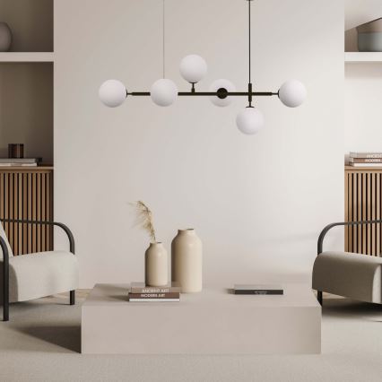 Lustr na lanku ALISA 6xE14/40W/230V černá