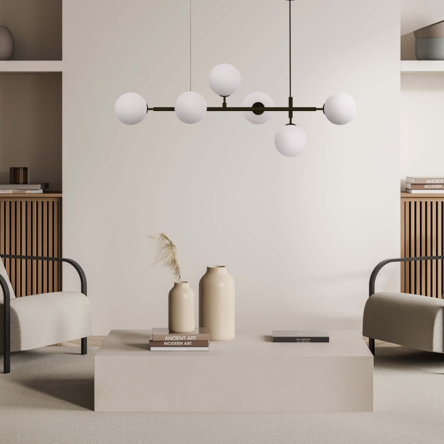 Lustr na lanku ALISA 6xE14/40W/230V černá