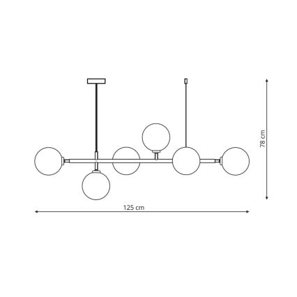 Lustr na lanku ALISA 6xE14/40W/230V černá