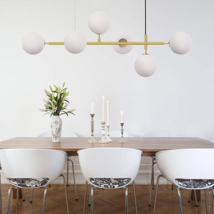 Lustr na lanku ALISA 6xE14/40W/230V zlatá