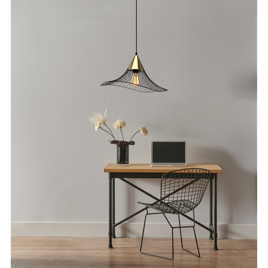 Lustr na lanku ALURA 1xE27/60W/230V pr. 50 cm černá