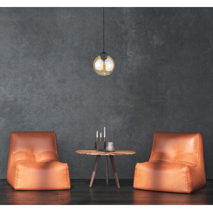 Lustr na lanku AMBRE BLACK 1xE27/60W/230V