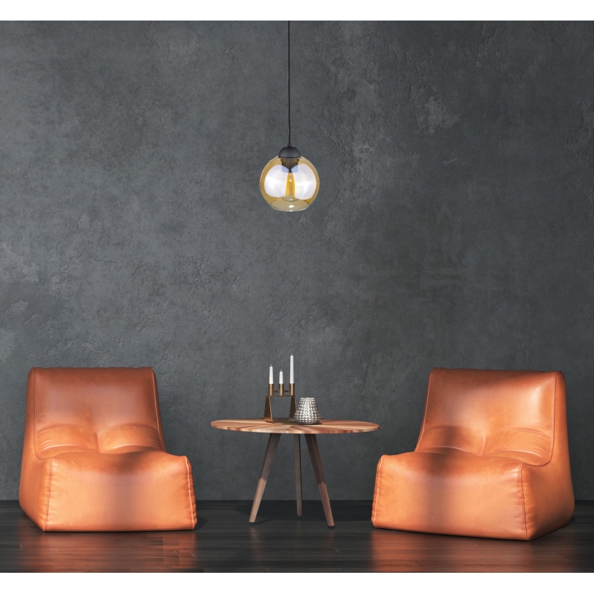 Lustr na lanku AMBRE BLACK 1xE27/60W/230V