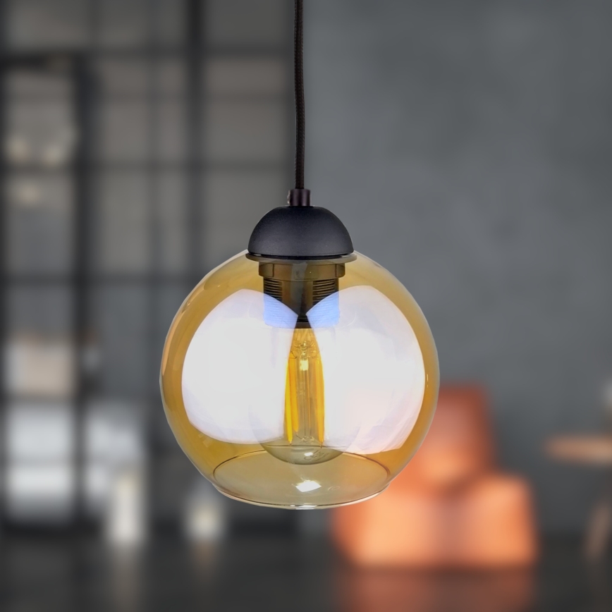 Lustr na lanku AMBRE BLACK 1xE27/60W/230V