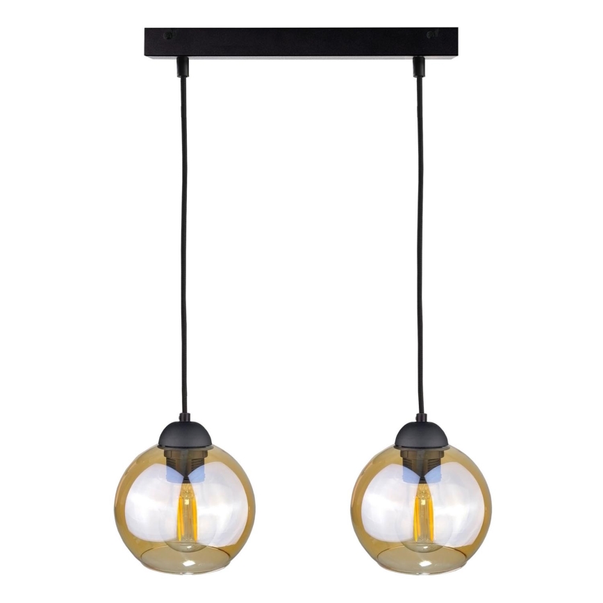 Lustr na lanku AMBRE BLACK 2xE27/60W/230V