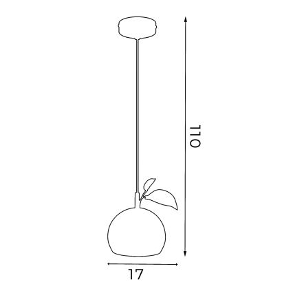 Lustr na lanku APPLE 1xE27/15W/230V červená