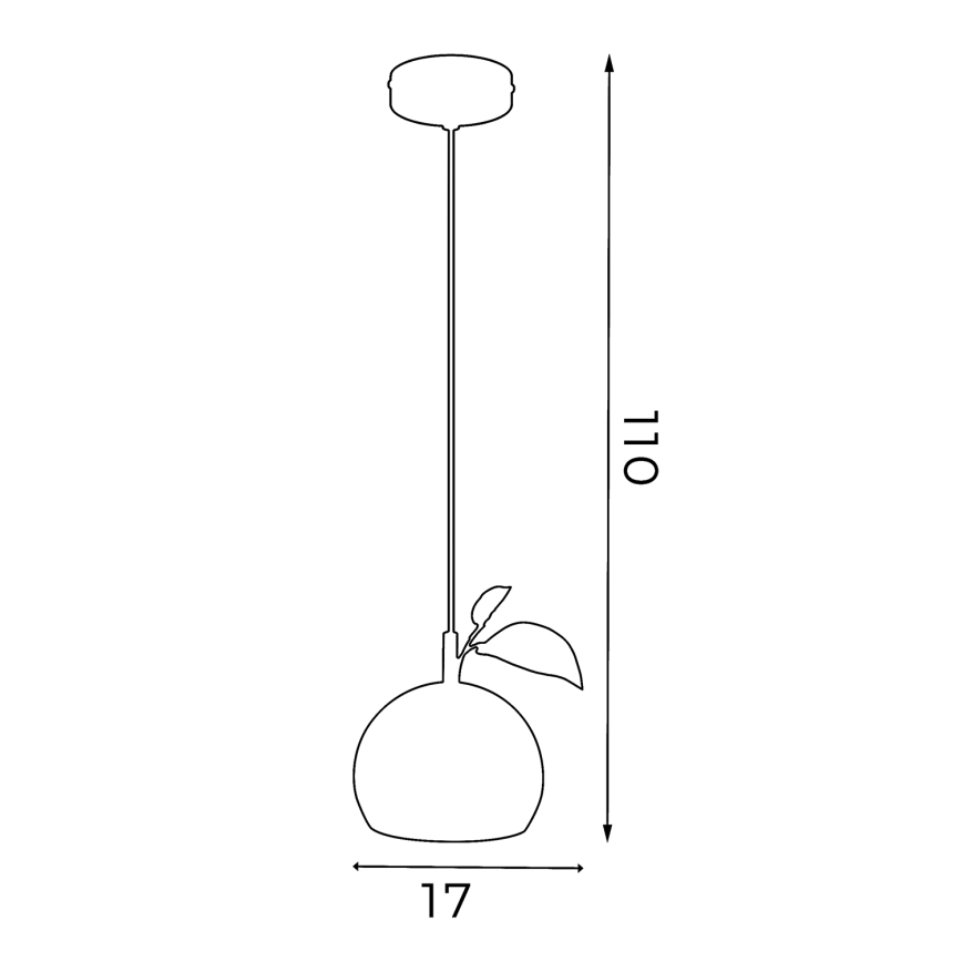 Lustr na lanku APPLE 1xE27/15W/230V zelená