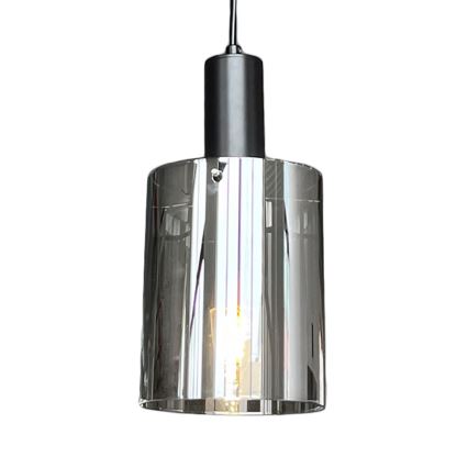 Lustr na lanku ARCADIA 1xE27/60W/230V pr. 13 cm černá/kouřová