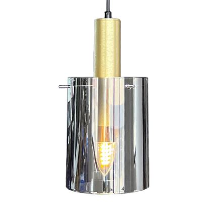 Lustr na lanku ARCADIA 1xE27/60W/230V pr. 13 cm zlatá/kouřová