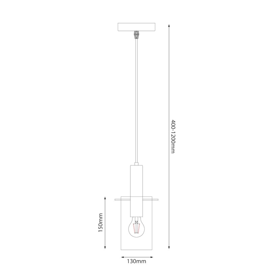 Lustr na lanku ARCADIA 1xE27/60W/230V pr. 13 cm zlatá/kouřová