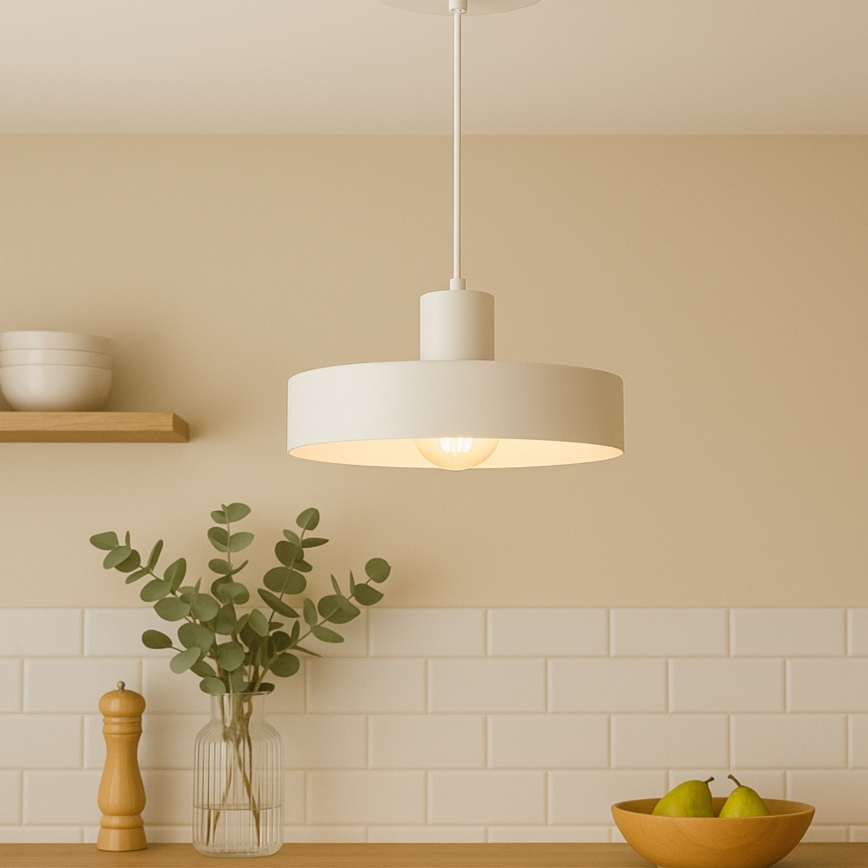 Lustr na lanku ARCANE 1xE27/60W/230V bílá