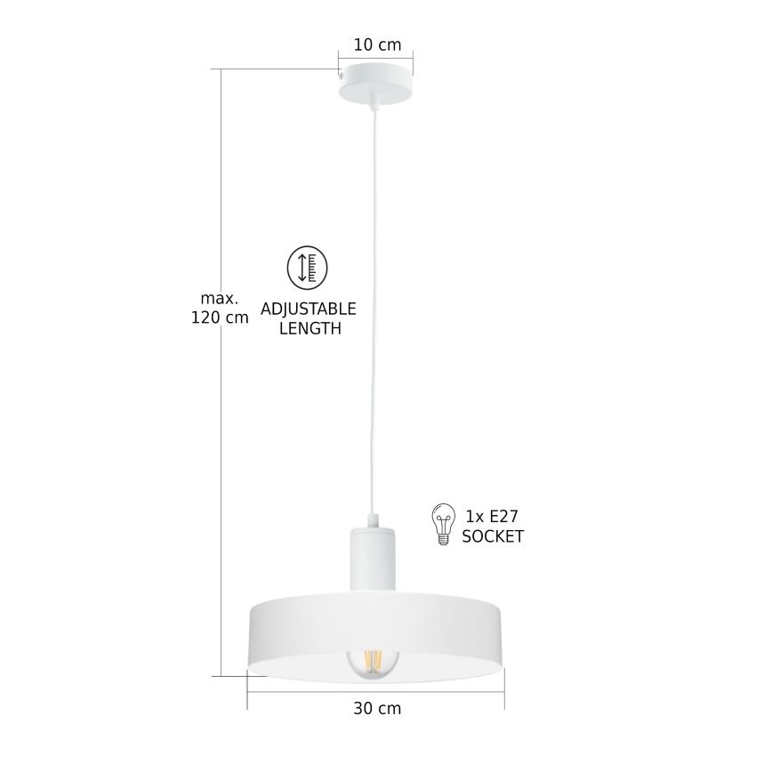 Lustr na lanku ARCANE 1xE27/60W/230V bílá